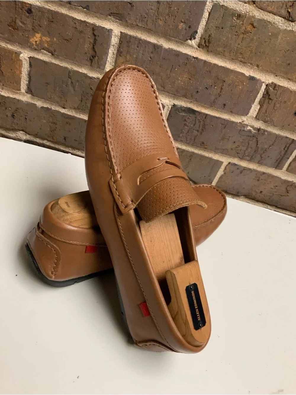 Men's Cognac Slip-On Penny Loafers